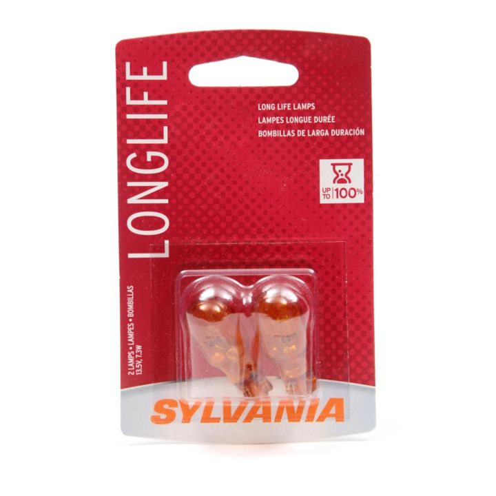 7444NALL.BP2 7444NA Amber Sylvania Long Life Mini Bulbs