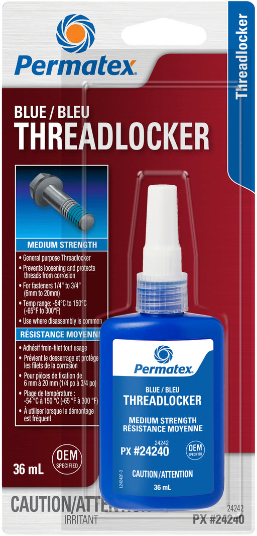 Permatex® Blue Medium Strength 242 Threadlocker, 36mL Bottle