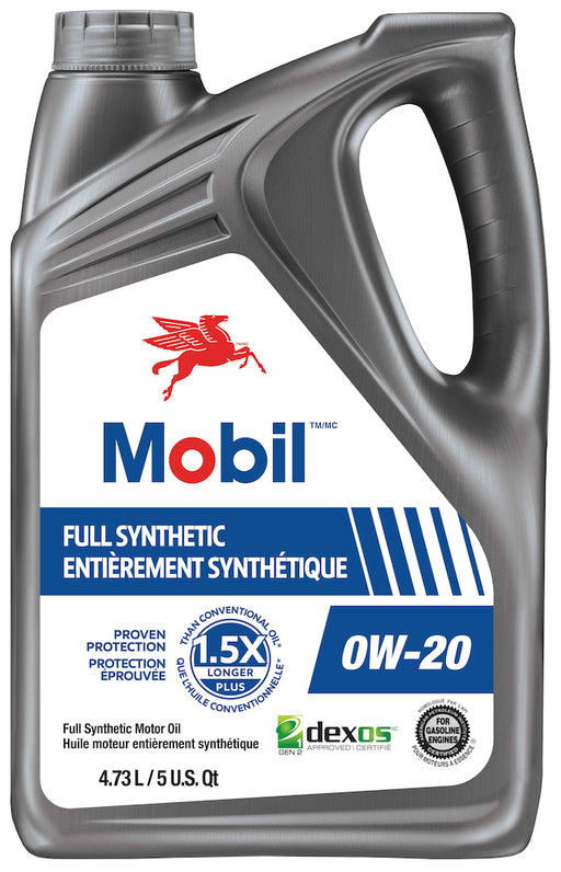 Mobil Full Synthetic 0W-20 Motor Oil, 4.73L