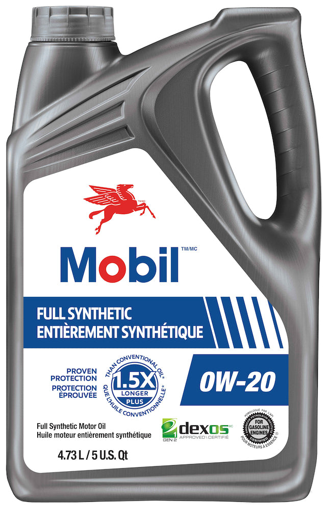 Mobil Full Synthetic 0W-20 Motor Oil, 4.73L