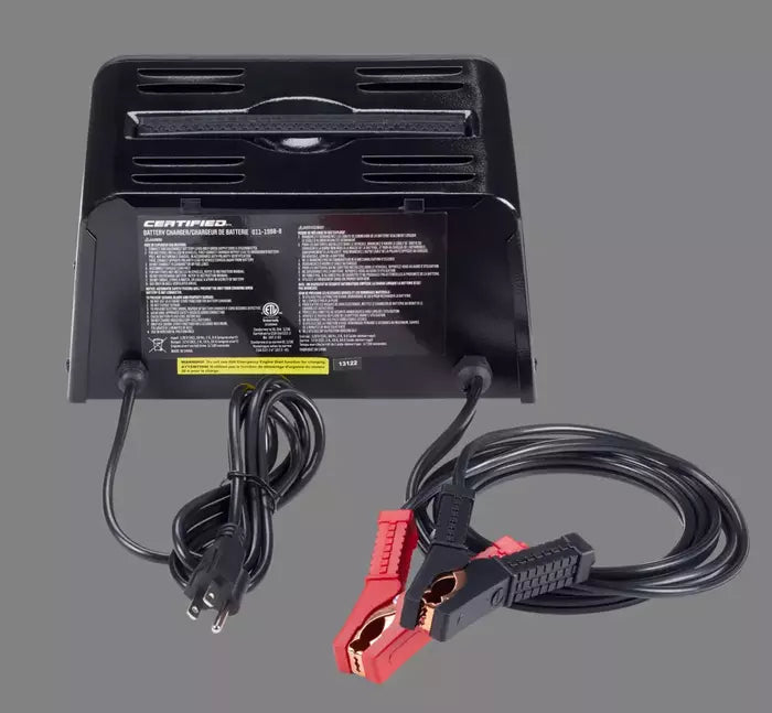 Certified Battery Charger, Fully Automatic, 10/2-Amp, 12V, with 50-Amp Engine Start