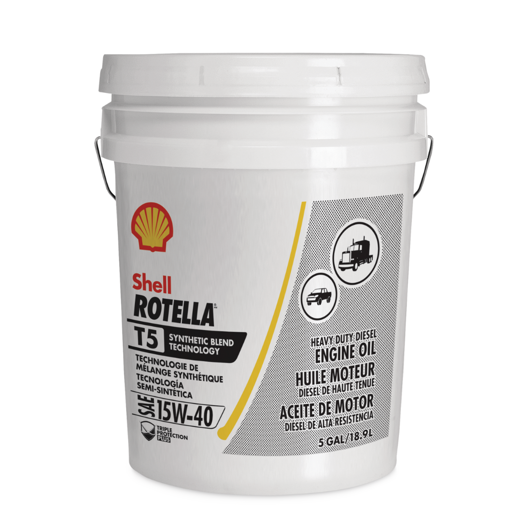 Shell Rotella® T5 15W-40 Synthetic Blend Heavy Duty Diesel Engine Oil ...