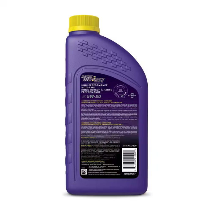 Royal Purple High Performance 5W20 Synthetic Engine/Motor Oil, 946-mL