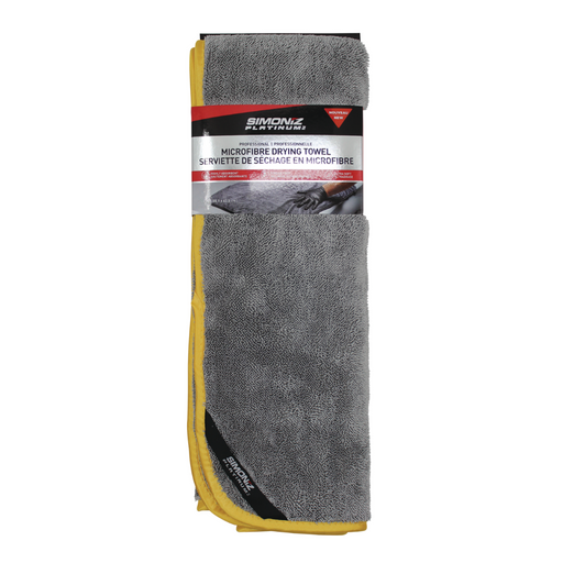 SIMONIZ Platinum Professional Microfibre Plush Edged Drying Towel, 35 x 25-in, Grey 1-pc
