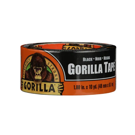 Gorilla Utility Duct Tape, Indoor/Outdoor Weather-Resistant Adhesive, Black