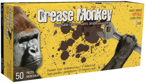 5555PF-L Grease Monkey 8 Mill Nitrile Glove, 50-pk